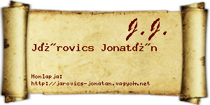 Járovics Jonatán névjegykártya